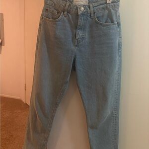 Topshop Light Blue Straight Leg Jeans